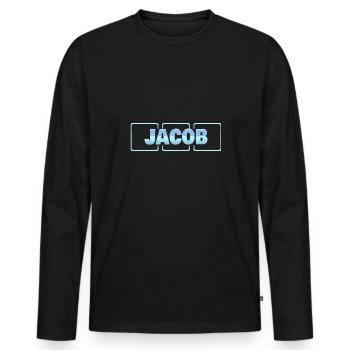 Schwangerschaft Jacob - Männer Premium Bio Langarmshirt - Schwarz - Vorne - Nico (187cm)
