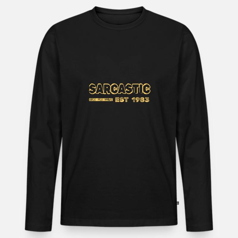Sarcastic 1983 - Männer Premium Bio Langarmshirt - Schwarz