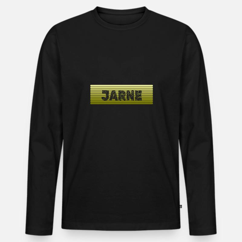 Jarne als Jarne - Männer Premium Bio Langarmshirt - Schwarz