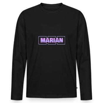 Cadeau pour Marian - T-shirt manches longues Premium bio Homme - noir - Devant - Nico (187cm)