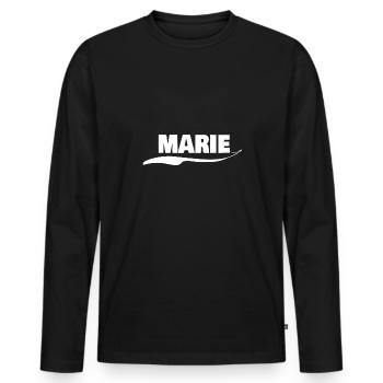 Namensschild Marie - Männer Premium Bio Langarmshirt - Schwarz - Vorne - Nico (187cm)
