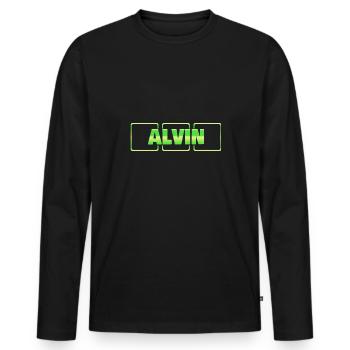 Idée cadeau Alvin - T-shirt manches longues Premium bio Homme - noir - Devant - Nico (187cm)
