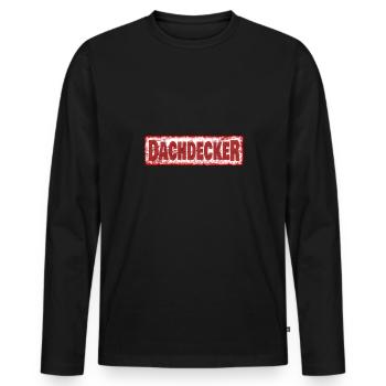 Job Dachdecker - Männer Premium Bio Langarmshirt - Schwarz - Vorne - Nico (187cm)