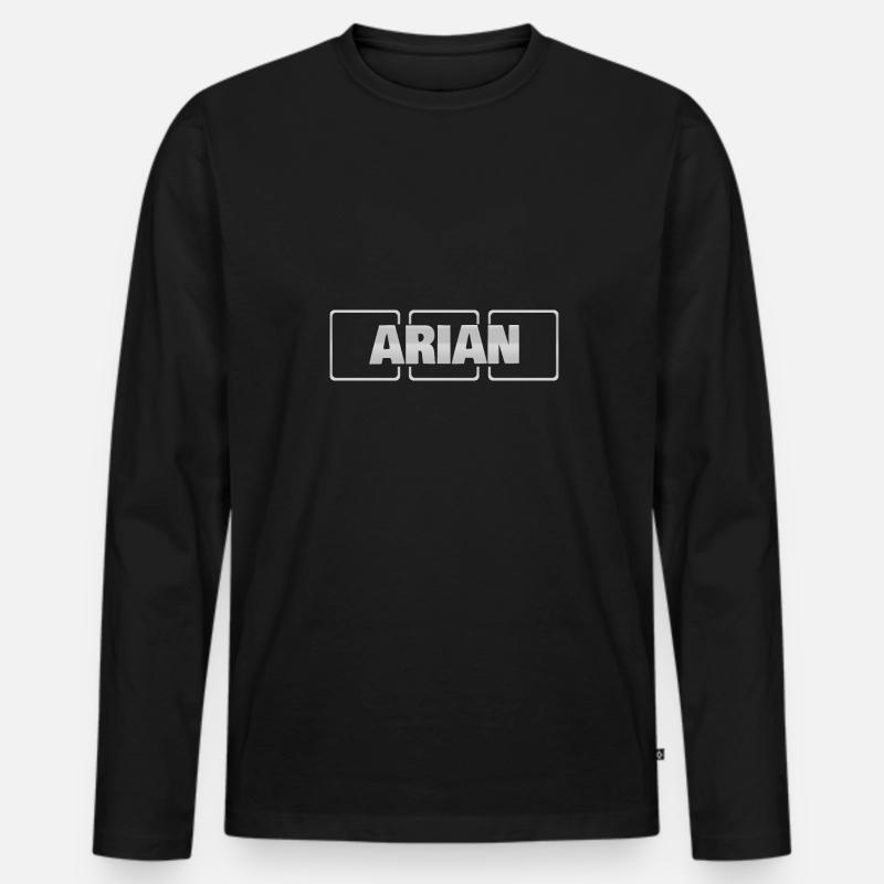 Arian als Geschenkidee - Männer Premium Bio Langarmshirt - Schwarz