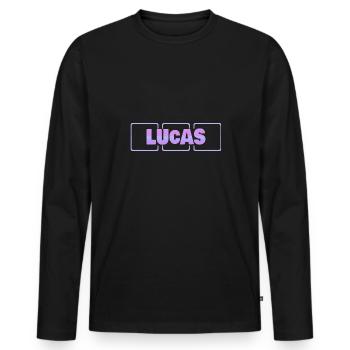Lucas - T-shirt manches longues Premium bio Homme - noir - Devant - Nico (187cm)