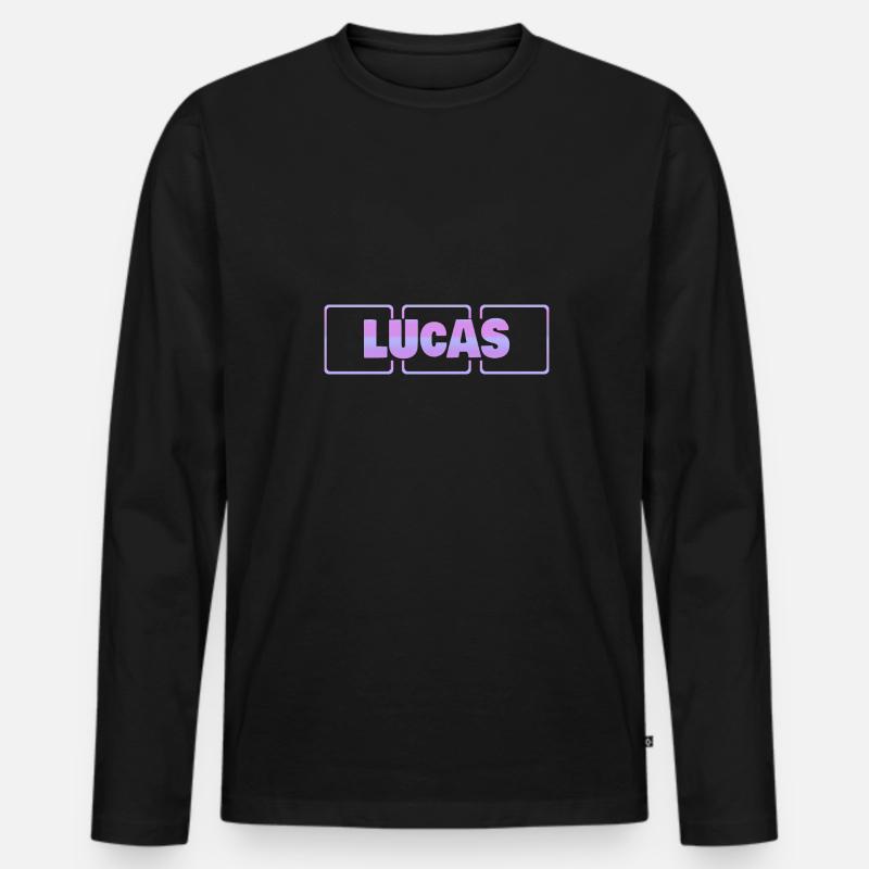Lucas - Männer Premium Bio Langarmshirt - Schwarz