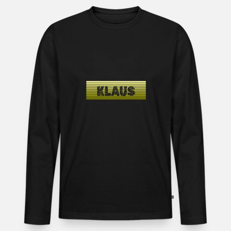 Klaus als Klaus - Männer Premium Bio Langarmshirt - Schwarz