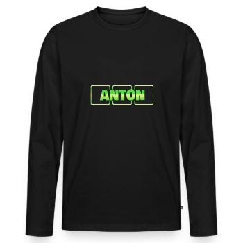 Cadeau pour Anton - T-shirt manches longues Premium bio Homme - noir - Devant - Nico (187cm)