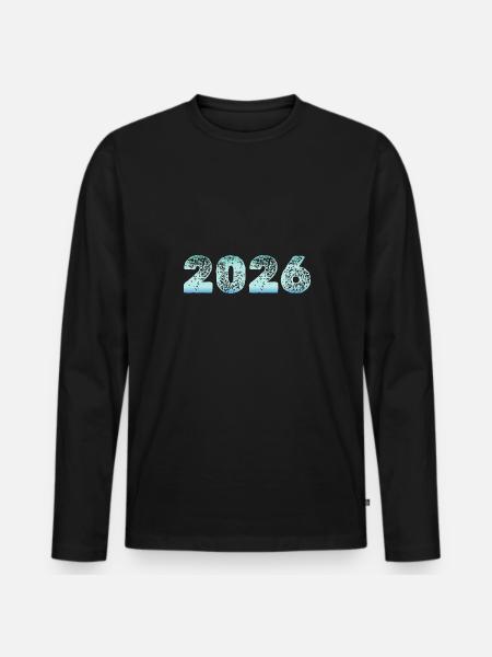 Eiskalt 2026 - Männer Premium Bio Langarmshirt - Schwarz