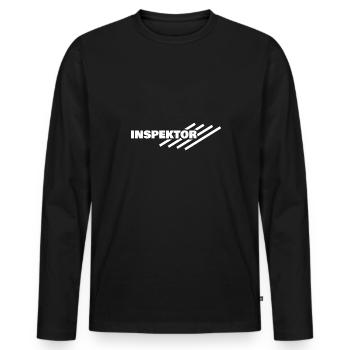 Workplace Inspector - Men's Premium Organic Long Sleeve Shirt - black - Front - Nico (187cm)