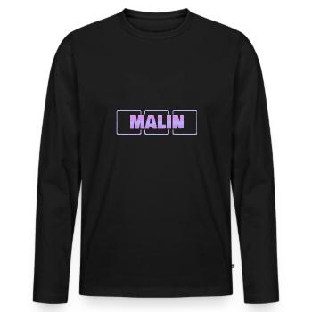 Malin comme grossesse - T-shirt manches longues Premium bio Homme - noir - Devant - Nico (187cm)