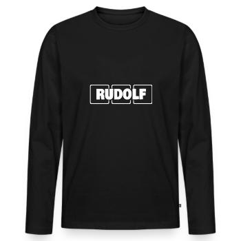 Rudolf comme nom - T-shirt manches longues Premium bio Homme - noir - Devant - Nico (187cm)