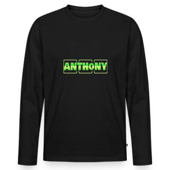 Geschenk für Anthony - Männer Premium Bio Langarmshirt - Schwarz - Vorne - Nico (187cm)