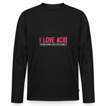 J’adore l’injection de peau acide Tox Facialist - T-shirt manches longues Premium bio Homme - noir - Devant - Nico (187cm)