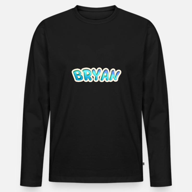 Bryan - Männer Premium Bio Langarmshirt - Schwarz
