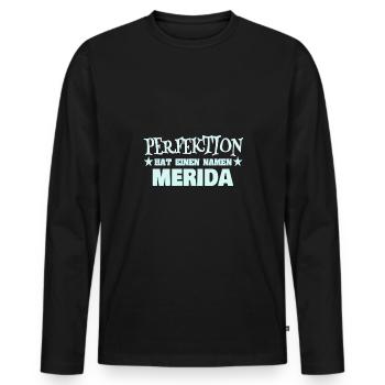 Me als Frauenname - Männer Premium Bio Langarmshirt - Schwarz - Vorne - Nico (187cm)