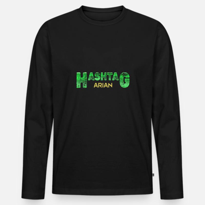 Vorname Arian - Männer Premium Bio Langarmshirt - Schwarz