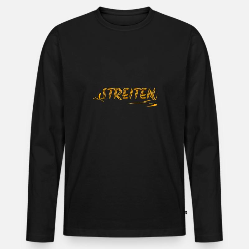 Streiten - Männer Premium Bio Langarmshirt - Schwarz