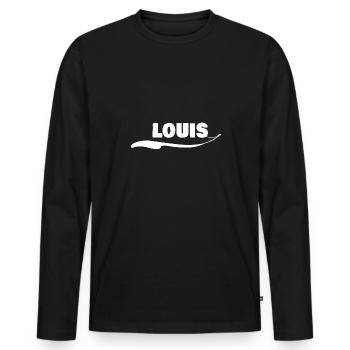Gift for louis - Men's Premium Organic Long Sleeve Shirt - black - Front - Nico (187cm)