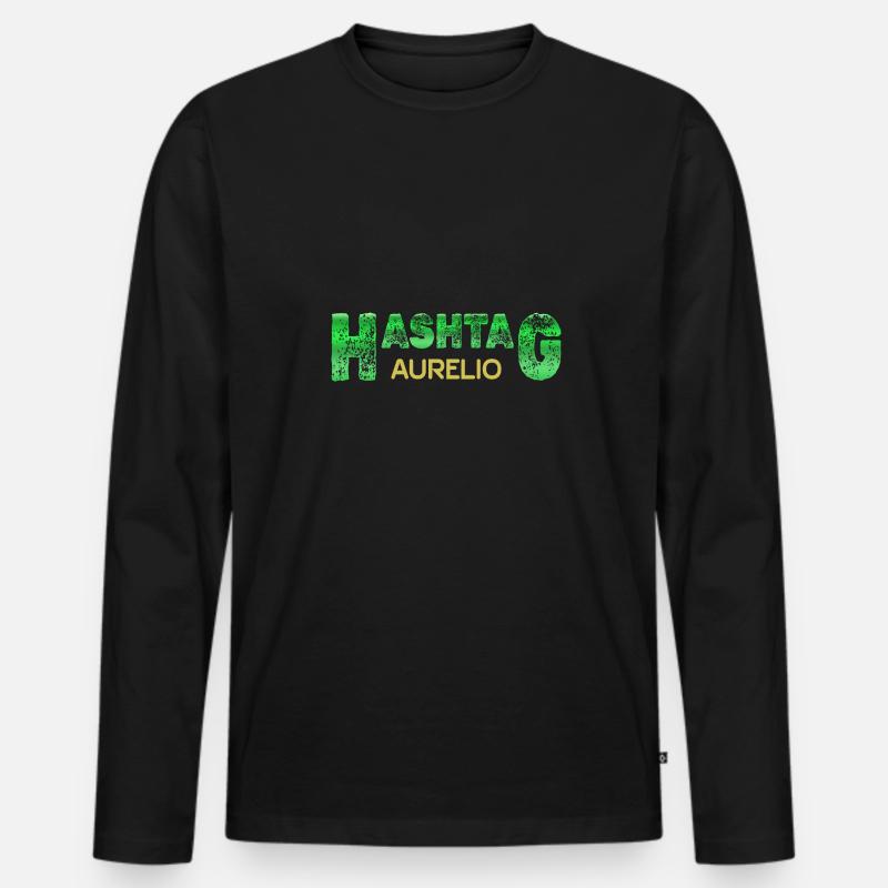 Aurelio - Männer Premium Bio Langarmshirt - Schwarz