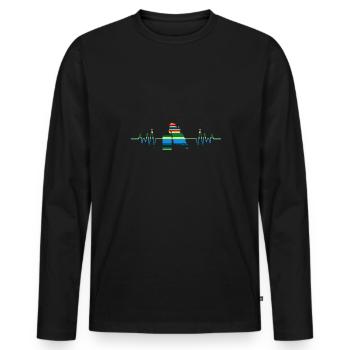 Cheval de course de barils de rodéo - T-shirt manches longues Premium bio Homme - noir - Devant - Nico (187cm)
