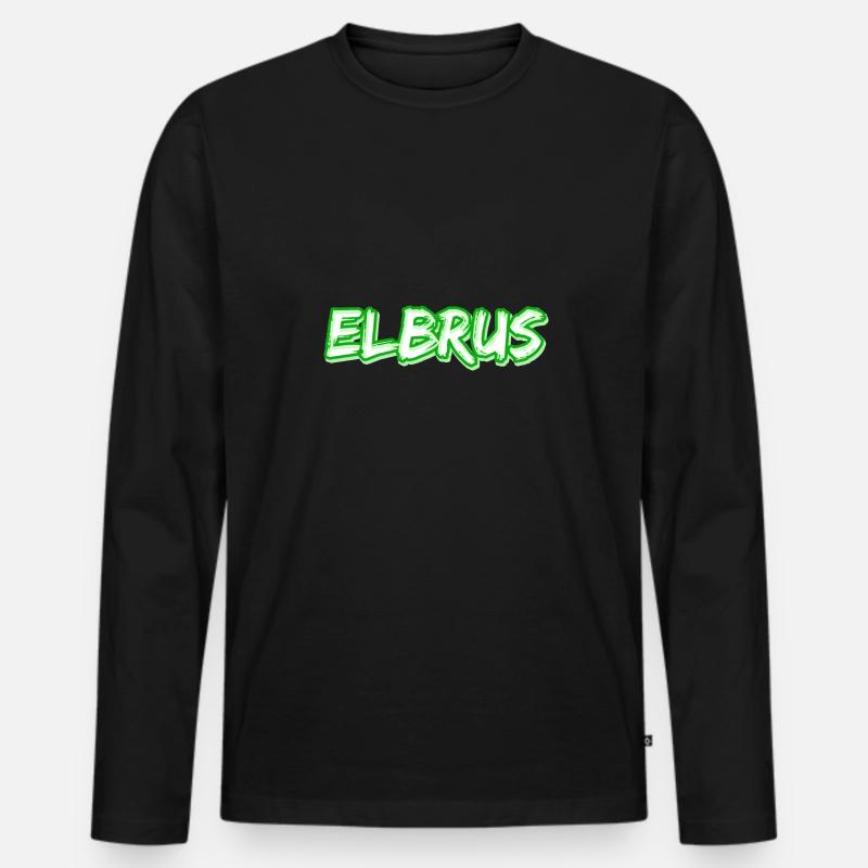 Trekking Elbrus - Männer Premium Bio Langarmshirt - Schwarz