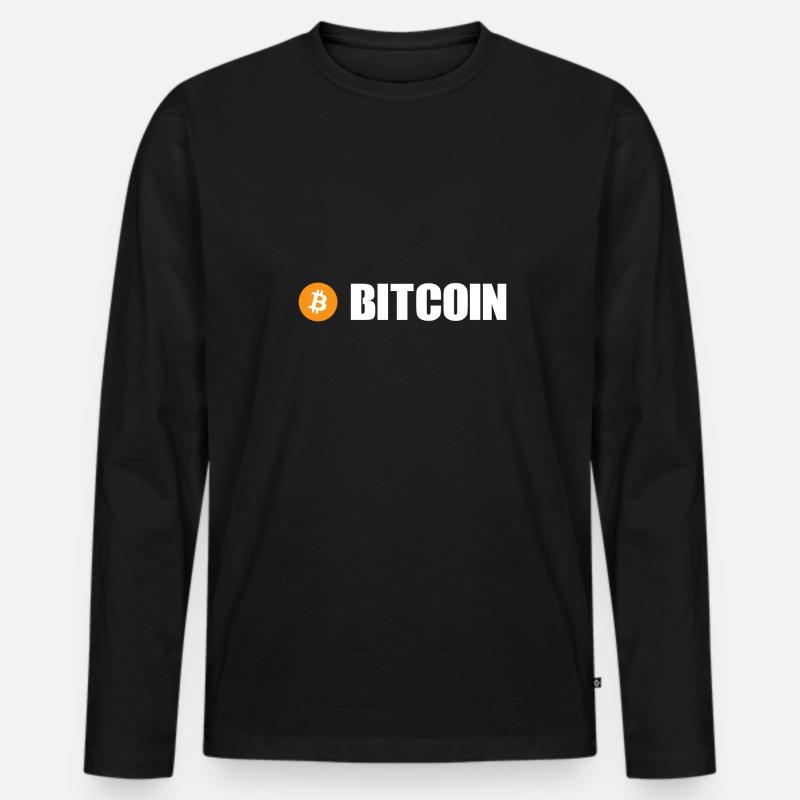 Bitcoin - Männer Premium Bio Langarmshirt - Schwarz