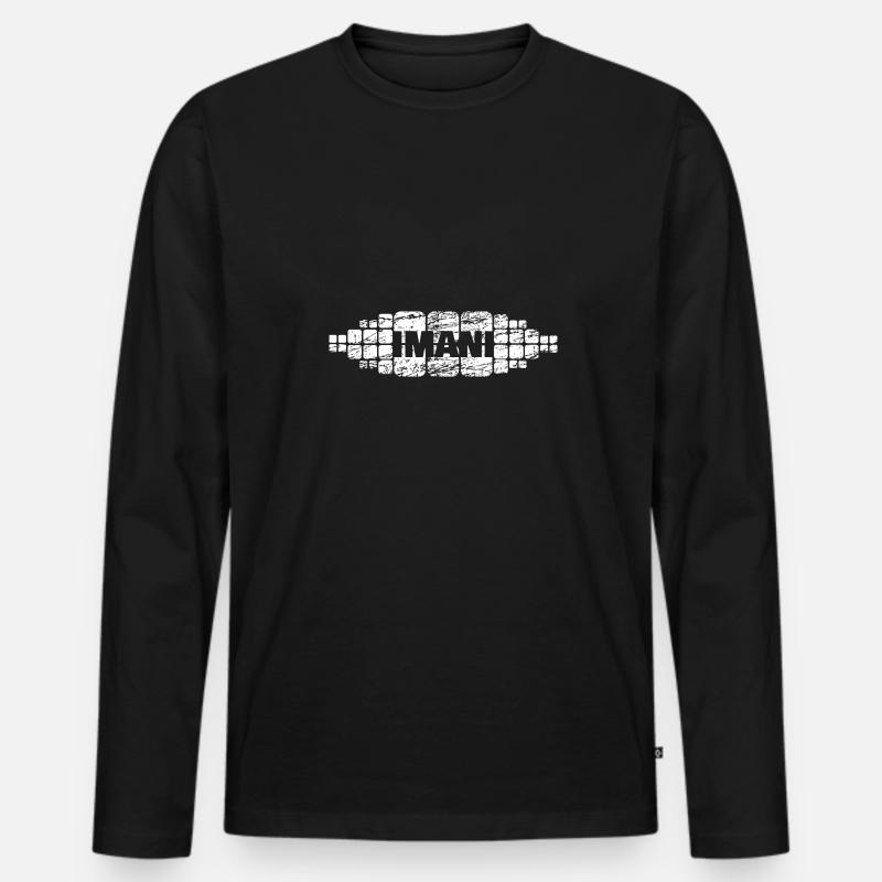 Mutter Imani - Männer Premium Bio Langarmshirt - Schwarz