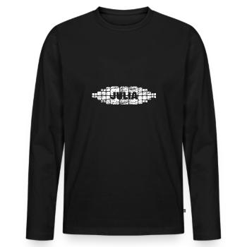 Julia als Mutti - Männer Premium Bio Langarmshirt - Schwarz - Vorne - Nico (187cm)