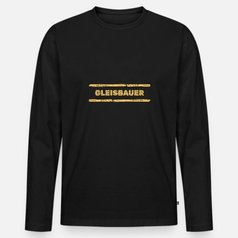 Beruf Gleisbauer - Männer Premium Bio Langarmshirt - Schwarz