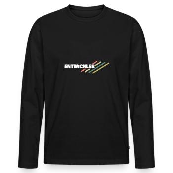 Arbeitsplatz Entwickler - Männer Premium Bio Langarmshirt - Schwarz - Vorne - Nico (187cm)