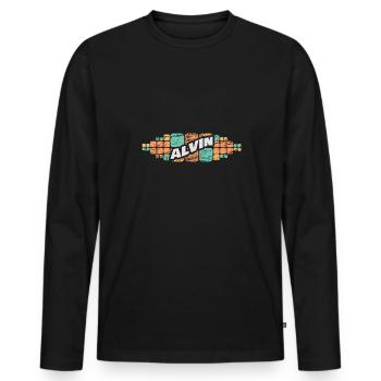 Cadeau pour Alvin - T-shirt manches longues Premium bio Homme - noir - Devant - Nico (187cm)