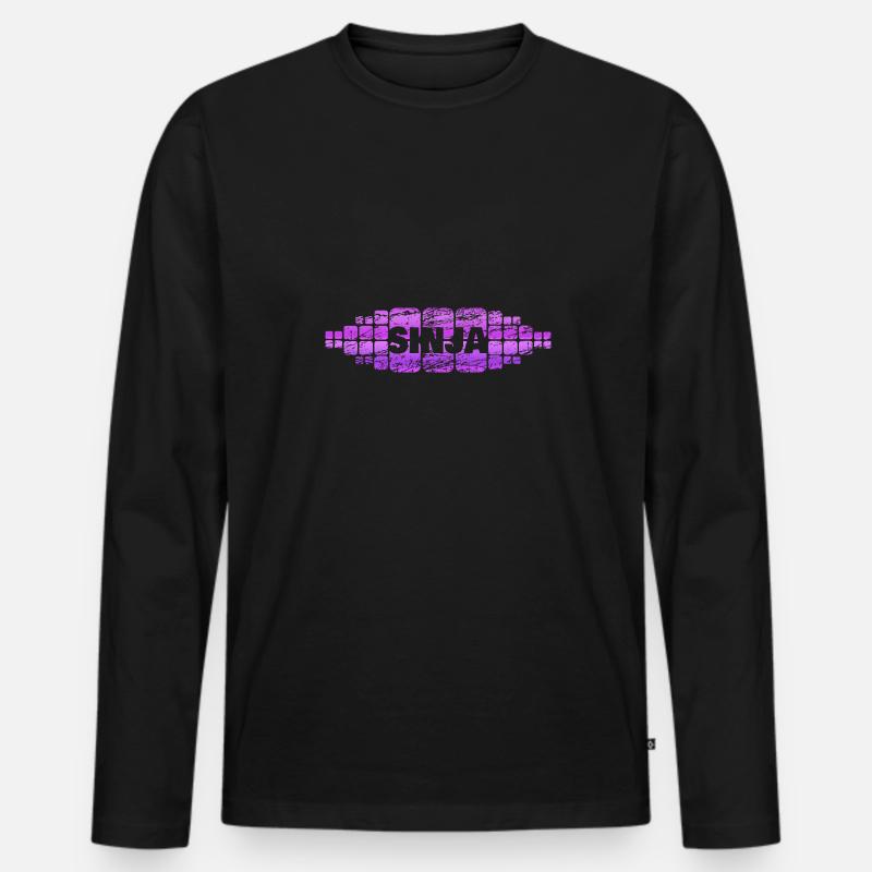 Sinja - Männer Premium Bio Langarmshirt - Schwarz