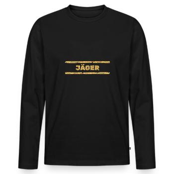 Le métier de chasseur - T-shirt manches longues Premium bio Homme - noir - Devant - Nico (187cm)