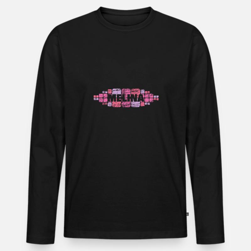 Melina als Mutti - Männer Premium Bio Langarmshirt - Schwarz
