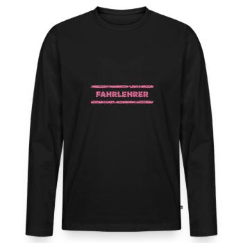 Profession : Instructeur d’auto-école - T-shirt manches longues Premium bio Homme - noir - Devant - Nico (187cm)