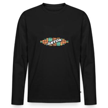 Cadeau pour Anton - T-shirt manches longues Premium bio Homme - noir - Devant - Nico (187cm)