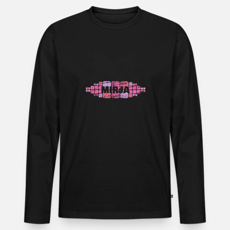 Mutti Mirja - Männer Premium Bio Langarmshirt - Schwarz