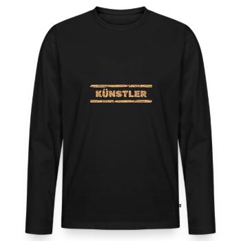 Profession : Artiste - T-shirt manches longues Premium bio Homme - noir - Devant - Nico (187cm)