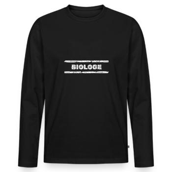 Profession : Biologiste - T-shirt manches longues Premium bio Homme - noir - Devant - Nico (187cm)