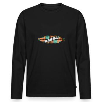 Cadeau pour Amira - T-shirt manches longues Premium bio Homme - noir - Devant - Nico (187cm)