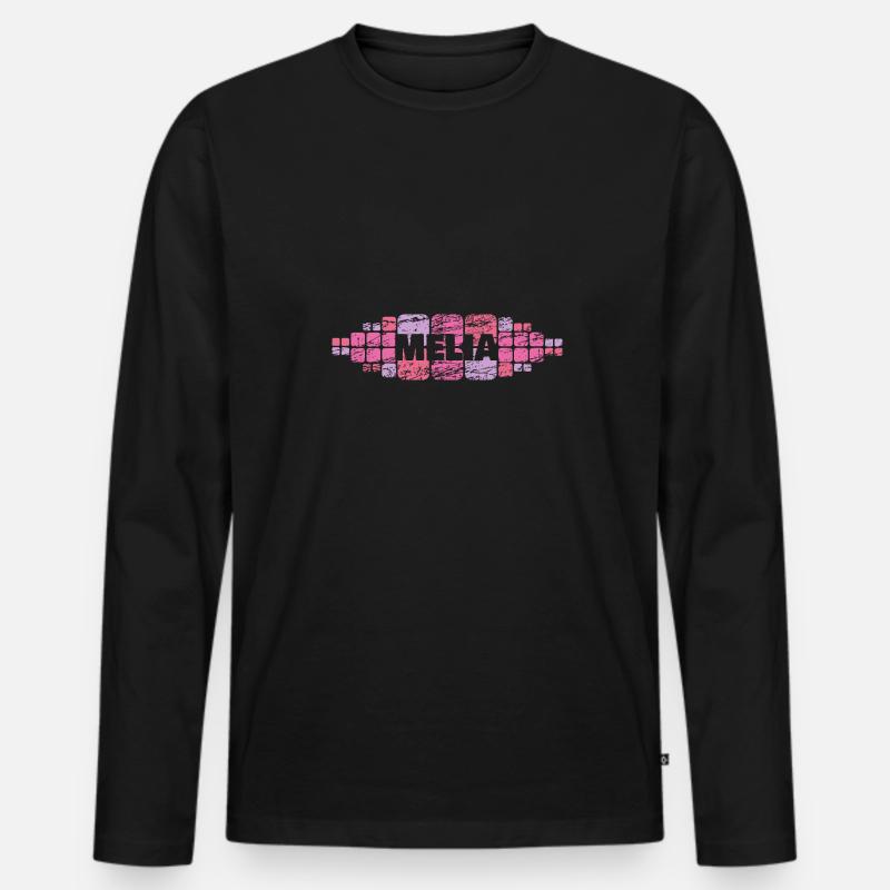 Mutti Melia - Männer Premium Bio Langarmshirt - Schwarz