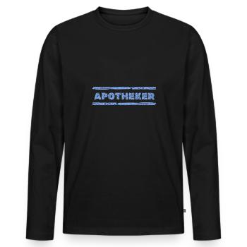 Profession : Pharmacien - T-shirt manches longues Premium bio Homme - noir - Devant - Nico (187cm)