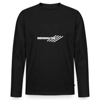 Buchhalter als Arbeitsplatz - Männer Premium Bio Langarmshirt - Schwarz - Vorne - Nico (187cm)