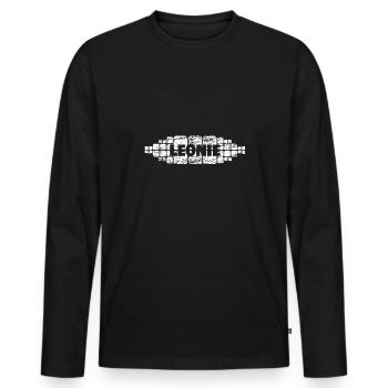 Léonie - T-shirt manches longues Premium bio Homme - noir - Devant - Nico (187cm)
