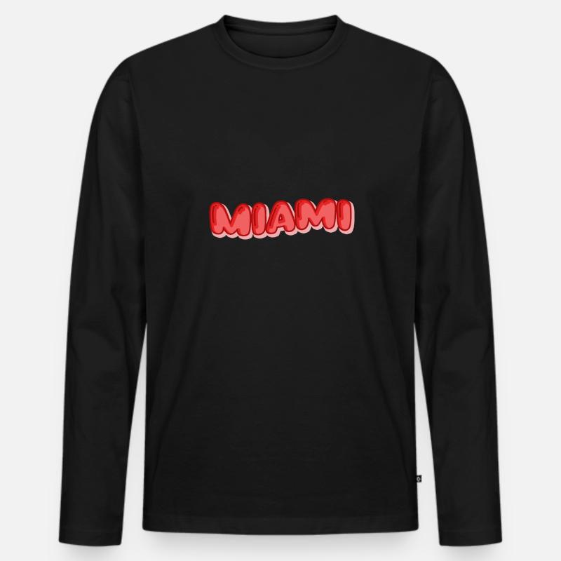 Urlaub Miami - Männer Premium Bio Langarmshirt - Schwarz