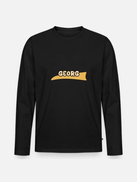 George - Men's Premium Organic Long Sleeve Shirt - black