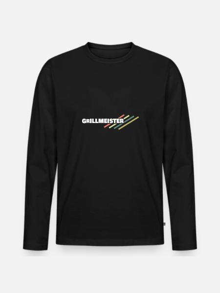 Grillmeister's workplace - Men's Premium Organic Long Sleeve Shirt - black