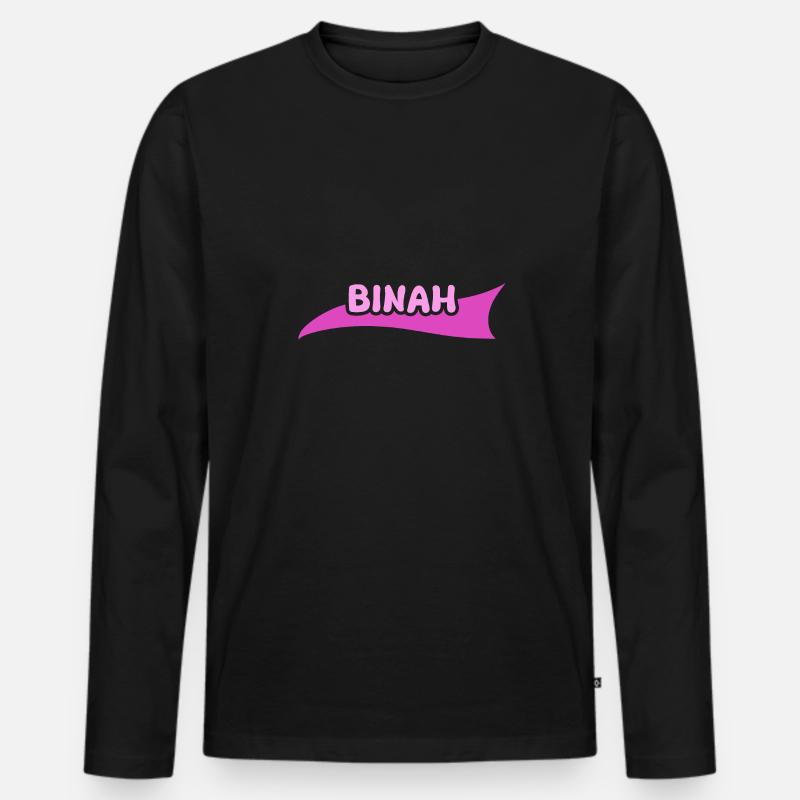 Vorname Binah - Männer Premium Bio Langarmshirt - Schwarz