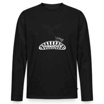 Horloger - T-shirt manches longues Premium bio Homme - noir - Devant - Nico (187cm)